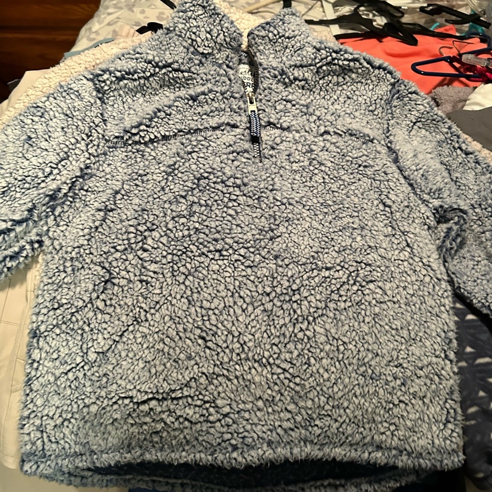 🐻☁️Cuddly Sherpa Navy Half-Zip